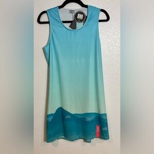 Safetti Blue Gradient Sleeveless Dress Size Medium